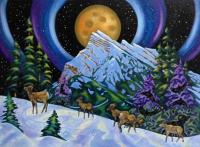 Rundle Bighorn Moon by K. Neil Swanson