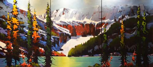 Autumn Colors at Lake Louise (Triptych) by Branko Marjanovic