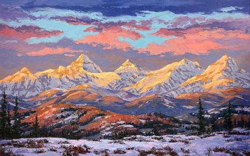 Alberta Rockies Sunrise by Robert E. Wood