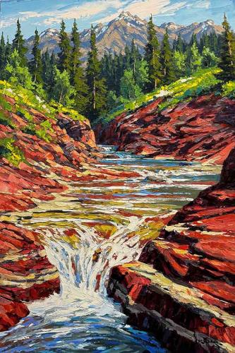 Red Rock Canyon - Waterton National Park by Robert E. Wood