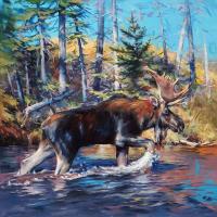 Bull Moose Crossing by Patricia Bellerose