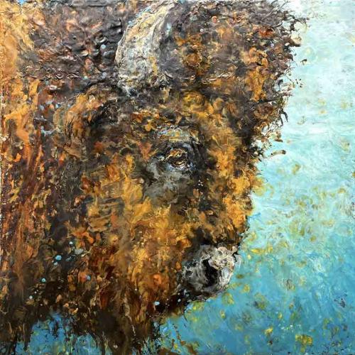 Bison Study, Side Profile by Kathy Bradshaw