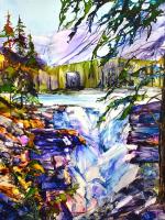 When Athabasca Falls by Leslie Franklin