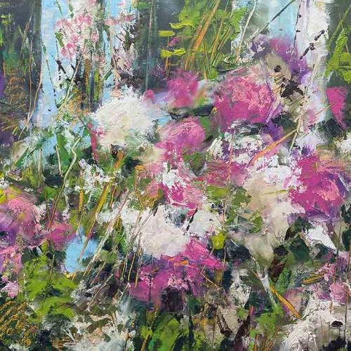Bouquet at the Blue Fence by Michele Holland