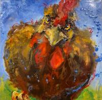 Angry Rooster IV by Kathy Bradshaw
